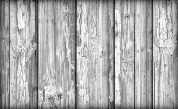 Old Weathered Cracked Flaky Gray Wooden Laminated Blockboard Panel Vignetted Grunge Texture
