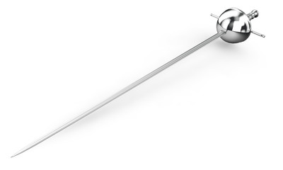 3d render of medieval sword over white background