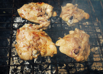 Photo barbecue for the grilled chicken meat.
