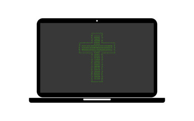 Fototapeta premium Hacker Laptop Christentum Symbol