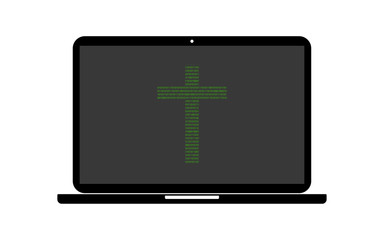 Fototapeta premium Hacker Laptop Friedhof