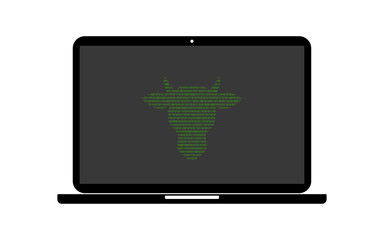 Hacker Laptop Rinderkopf