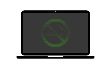 Hacker Laptop Rauchen Verboten