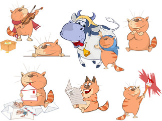 Set Cartoon Illustration. A Cute Cats for you Design