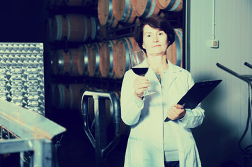 Sommelier woman on winery