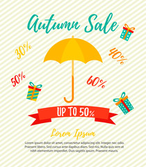 Bright autumn sale template, promotion, advertising