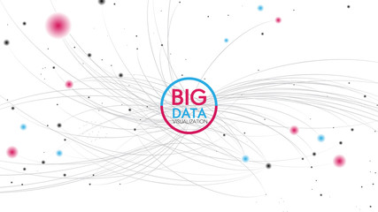 Galaxy of Big Data Visualization a Connection Complex - Vector Illustration