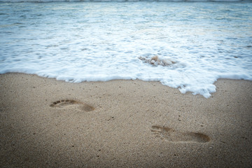 Footprints on the beach