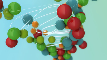 3d rendering. Colored spheres background