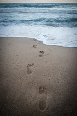 Footprints on the beach