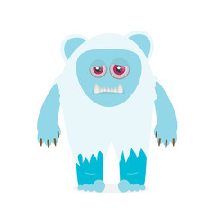 Yeti character flat vector isolated on white background