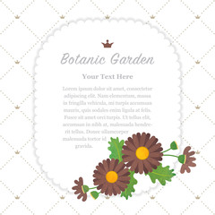 Colorful watercolor texture vector nature botanic garden memo frame asteraceae brown daisy