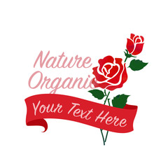 Colorful watercolor texture vector nature botanic garden flower banner red rose