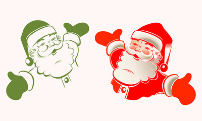 silhouette of santa claus, set