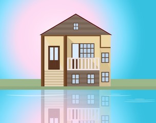 Architecture facade building vector illustrations flat style