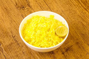 Yellow rice with lime