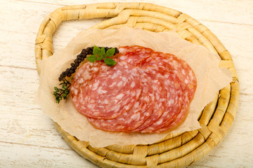 Sliced salami