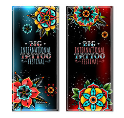 Old school tattoo flowers