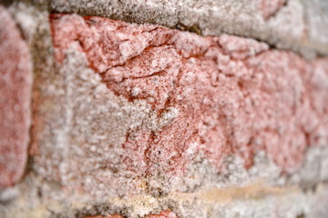 Old brick wall in frost. Pushkin, Tsarskoe Selo