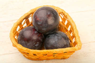 Ripe fresh plums