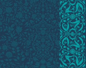 wedding card design, paisley floral pattern , India