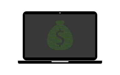 Hacker Laptop Geldsack Dollar