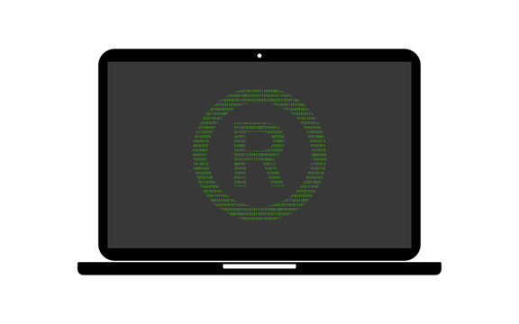 Hacker Laptop R Schutzmarke