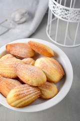 Homemade cookies. French cookies Madeleine. Holidays food.