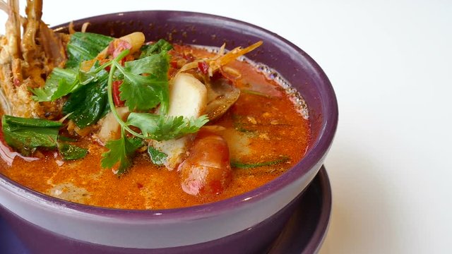 Spicy prawns soup
