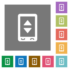 Mobile adjust settings square flat icons