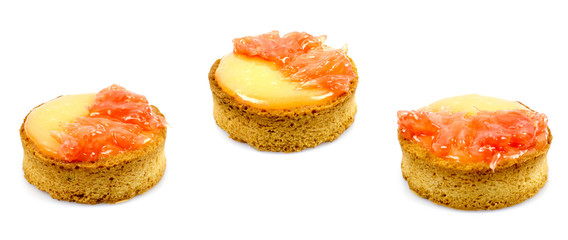 Round cakes isolated on white background