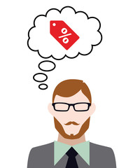 Person denkt an Rabattetikett