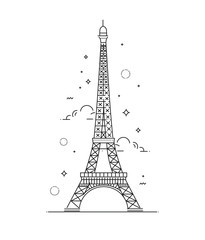 Fototapeta na wymiar Vector Eiffel Tower Paris. Icon design