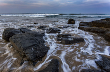 Waves washing the beach