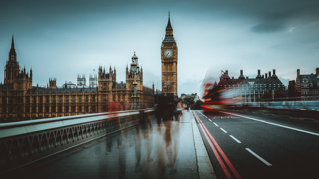 Famous clock tower in city