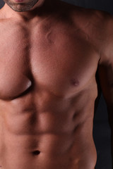 Fototapeta premium Muscular chest and stomach.