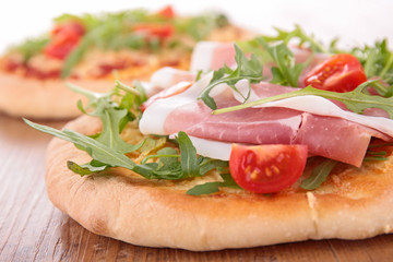 close up on pizza