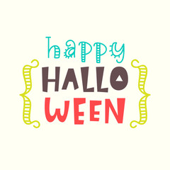 Happy Halloween card. Typography poster design