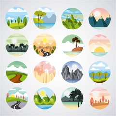icons set landscape vector illustration design graphic