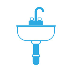 bath sink icon over white background vector illustration