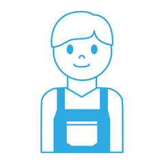 cartoon plumber man icon over white background vector illustration