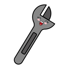 kawaii wrench icon over white background vector illustration