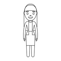 cartoon businesswoman icon over white background vector illustration