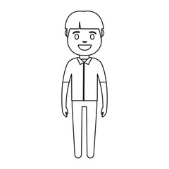 cartoon man standing icon over white background vector illustration