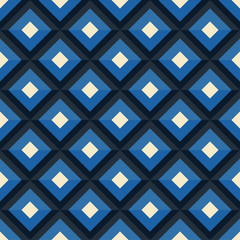 Seamless vector pattern with blue rhombuses