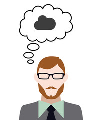 Person denkt an Wolke