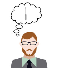 Person denkt an Schraubenzieher