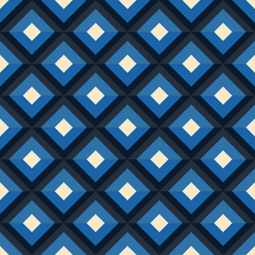 Seamless vector pattern with blue rhombuses © Miranero