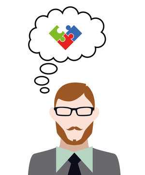 Person denkt an ungel&ouml;stes Puzzle
