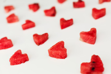 watermelon heart texture isolated